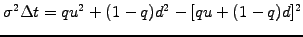 $\displaystyle \sigma^2\Delta t = qu^2 +(1-q)d^2 -[qu +(1-q)d]^2$