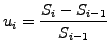 $\displaystyle u_i=\frac{S_i-S_{i-1}}{S_{i-1}}$