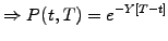 $\displaystyle \Rightarrow P(t,T)=e^{-Y[T-t]}$