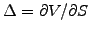 $ \Delta=\partial V/\partial S$