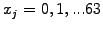 $ x_j=0,1,... 63$