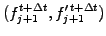 $ (f_{j+1}^{t+\Delta t}, f_{j+1}^{\prime\, t+\Delta t})$